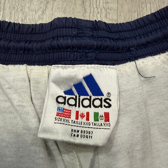 Vintage Adidas Windbreaker Track Pants Men's 2XL XXL Blue Striped Cuffed 90s - Picture 4 of 11